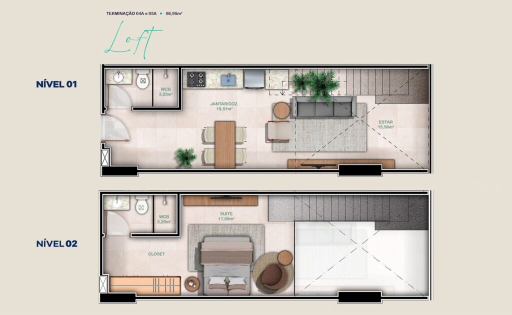 CityPark — Planta Loft 04A e 05A
