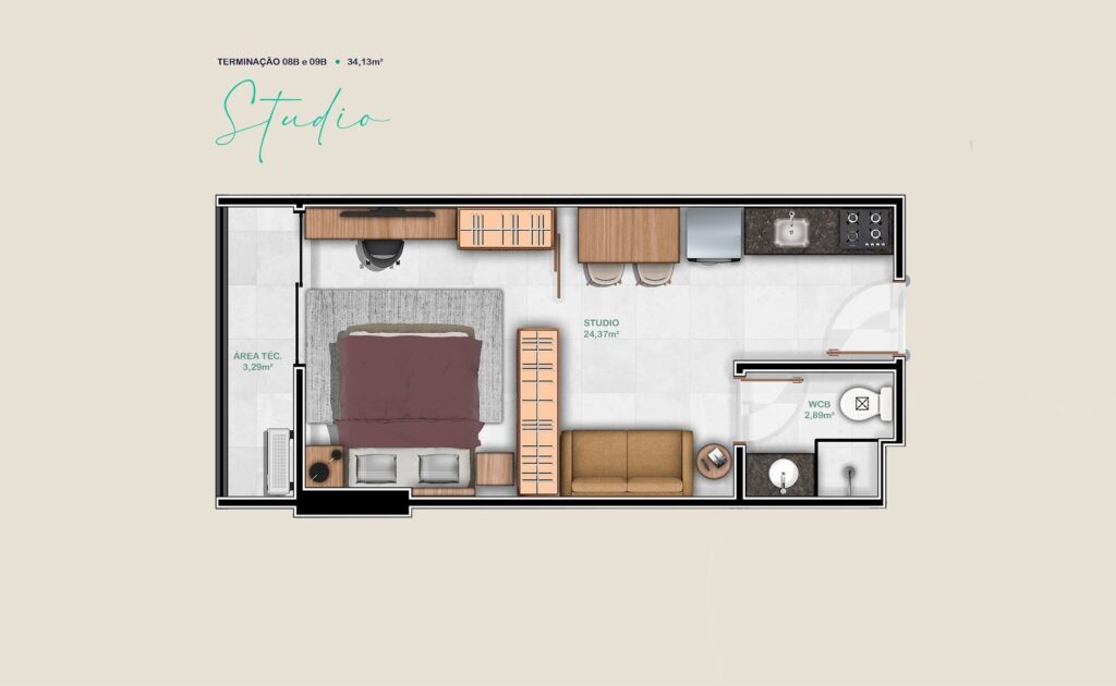 CityPark — Planta Studio 08B e 09B
