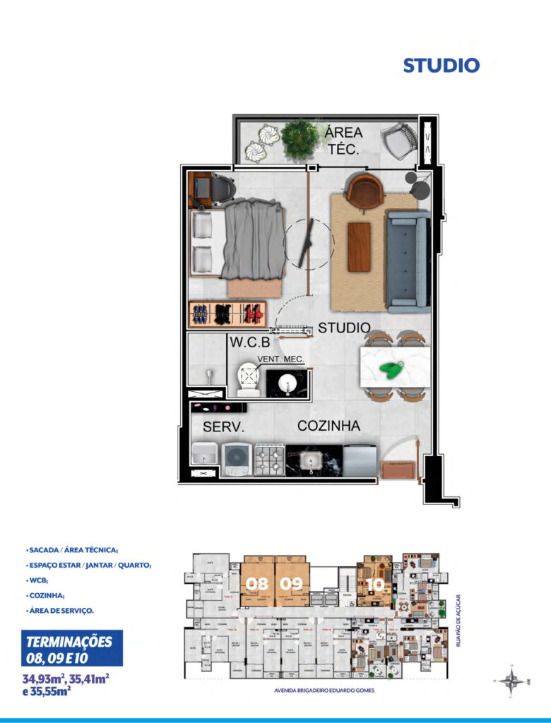 Studios — terminações 08 a 10
