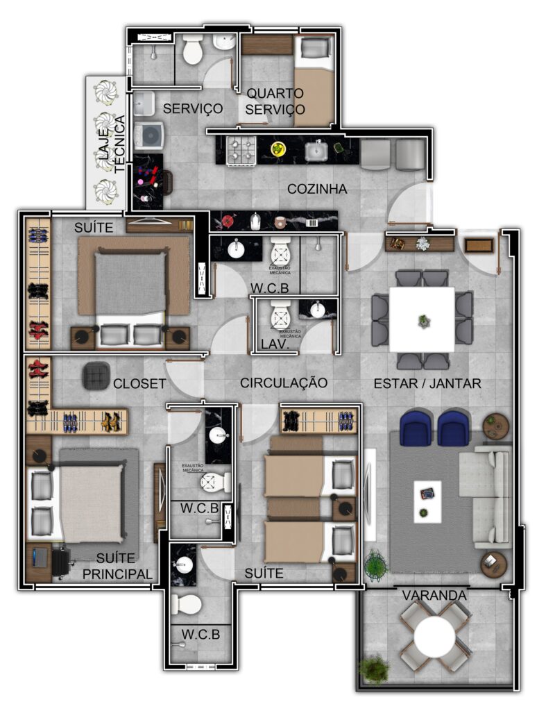 Merlot — Planta tipo 02 e 03