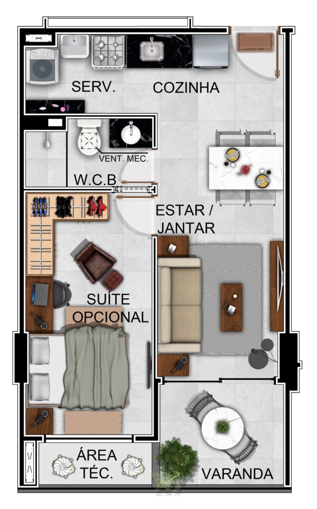 Studio Design 4 — Planta do apartamento