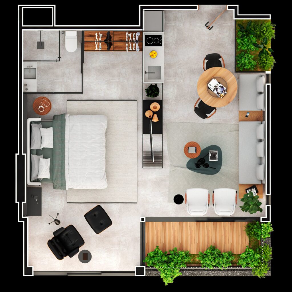 Summit Mário de Gusmão — Planta do apartamento, terminação 401