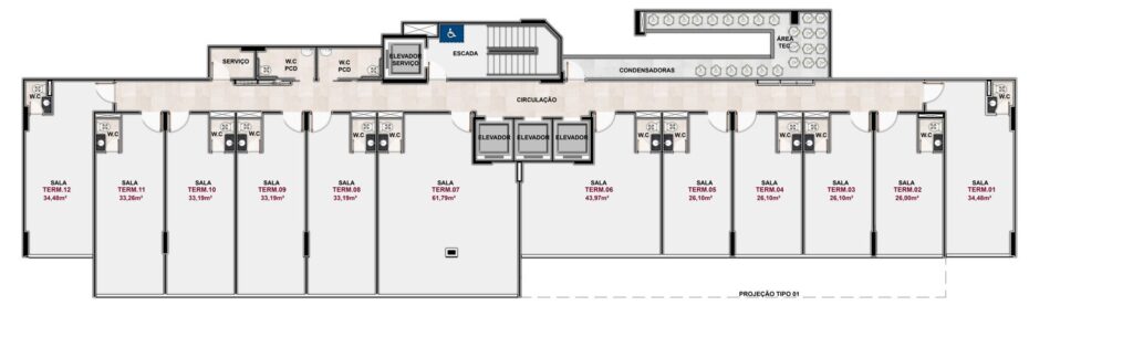 Three Towers – Empresarial 3.0 — Planta tipo 01
