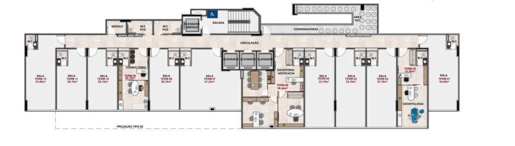 Three Towers – Empresarial 3.0 — Planta tipo 02