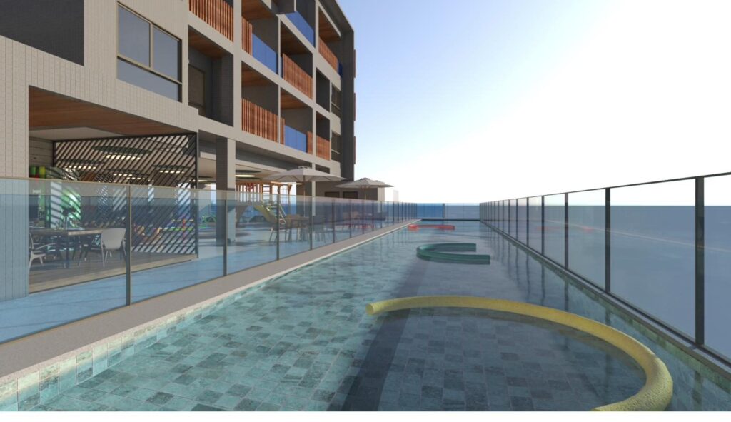 Three Towers – Studio Design 5 — Piscina com raia