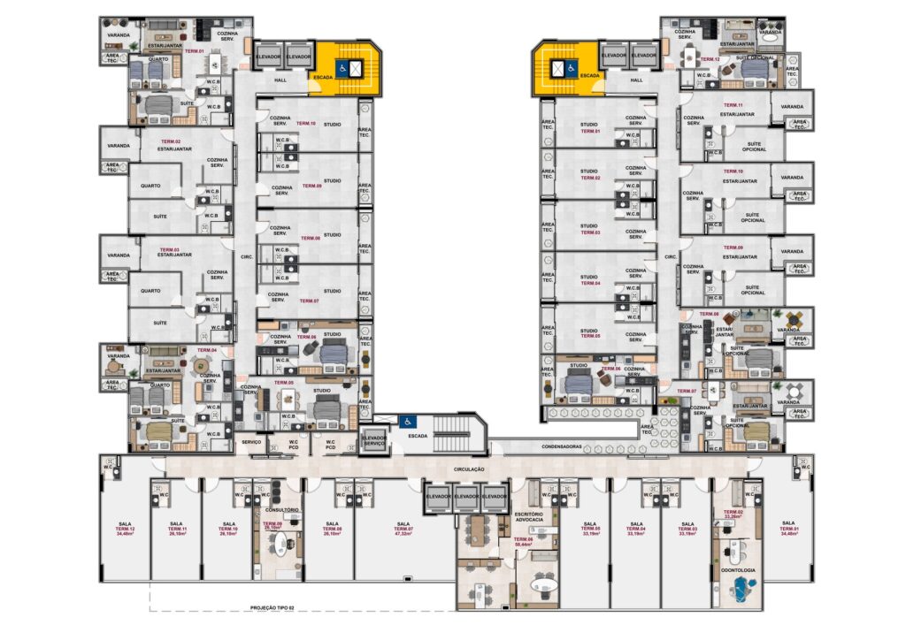 Three Towers – Studio Design 5 — Planta tipo 1