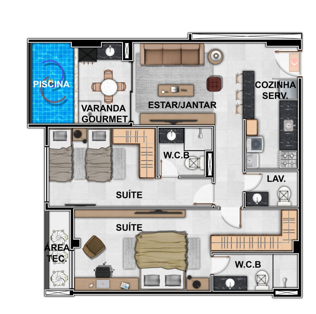 Three Towers – Studio Design 6 — Planta da cobertura, terminação 01