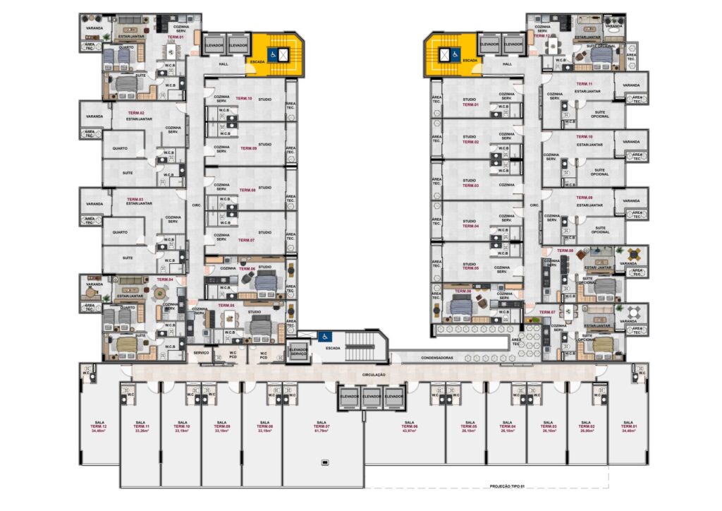 Three Towers – Studio Design 6 — Planta tipo 2