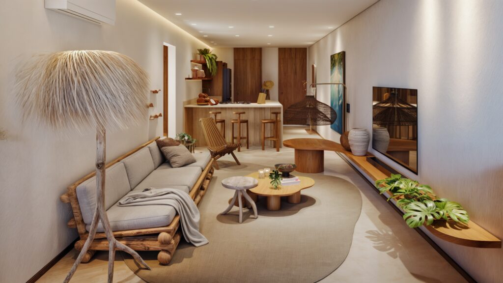 Apartamento Sunrise — estar e jantar